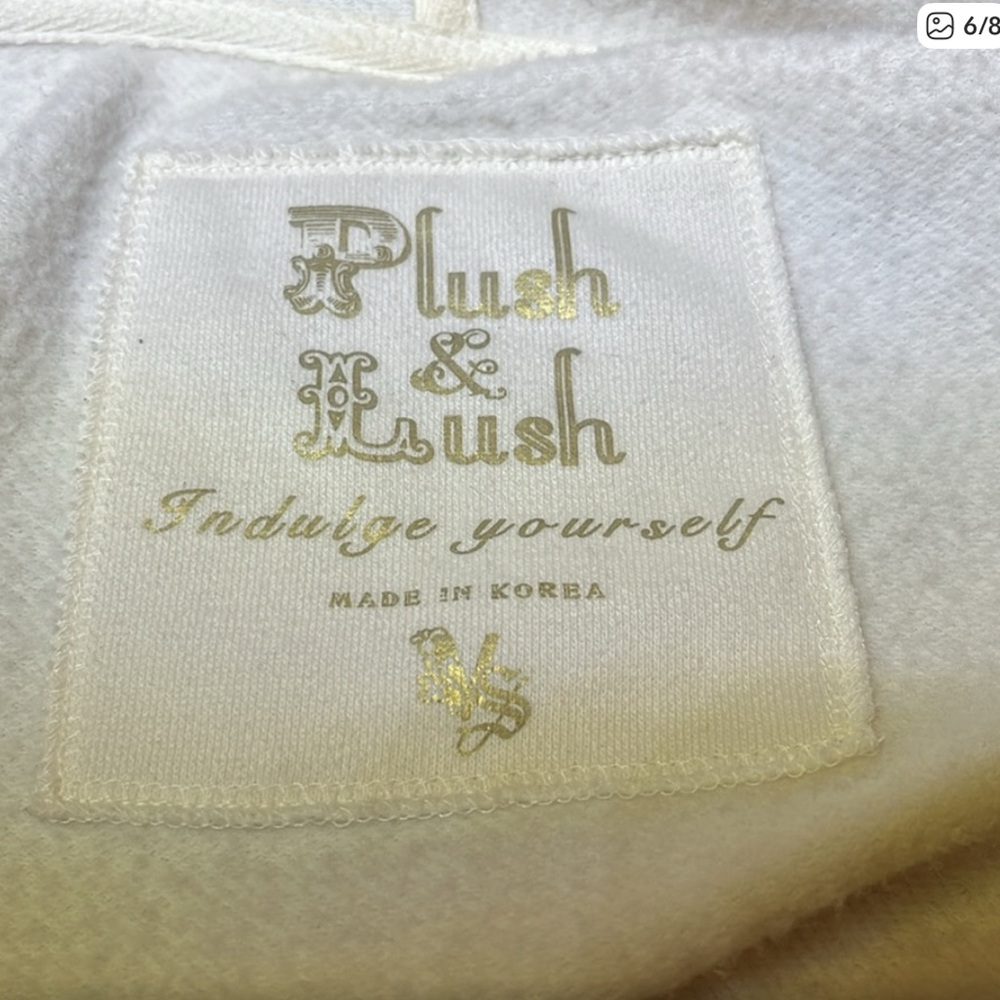 Victoria’s Secret Plush and Lush Women's Cream Hoodie Sweatshirt Jacket Dress S - Picture 6 of 9